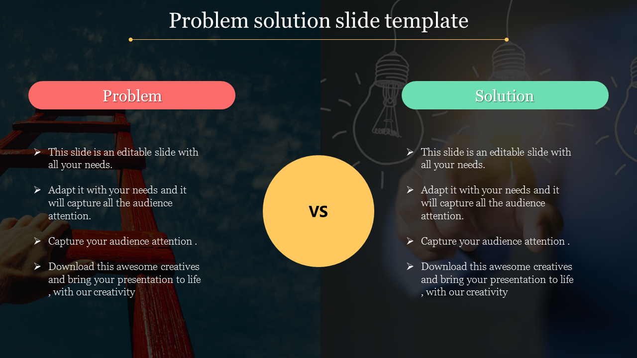problem solution slide template